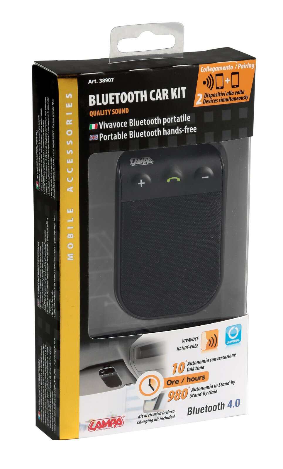 Car kit Bluetooth 4.0 portabil cu difuzor si baterie 10h thumb