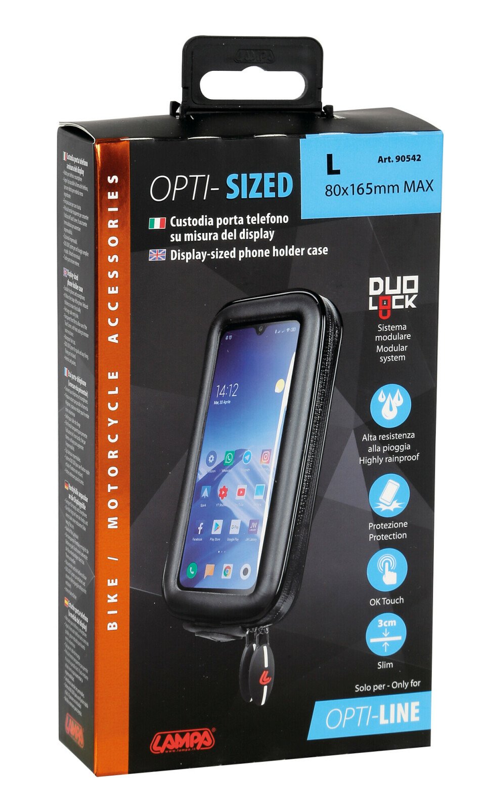 Carcasa universala Opti Sized pentru suporti telefon mobil Opti Line - L - 80x155 mm thumb