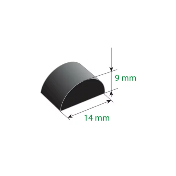 Adhesive rubberized multipurpose strip - 310cm - 14x9mm