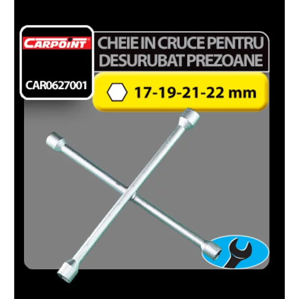 Cross rim wrench 17-19-21-22 mm Carpoint