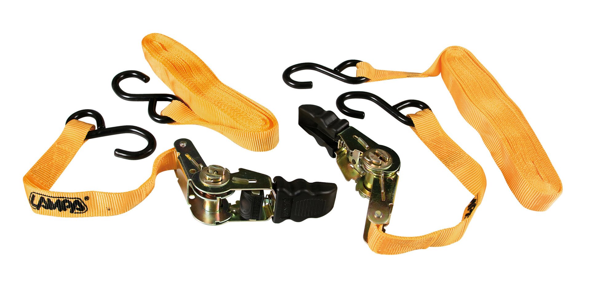 Pro-Safe heavy duty ratchet tie down straps set 25mmx5m thumb