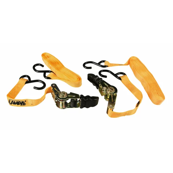 Pro-Safe heavy duty ratchet tie down straps set 25mmx5m