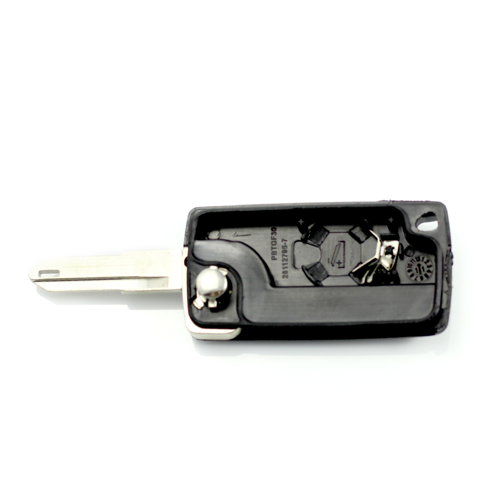 Citroen / Peugeot 206 - Carcasa tip cheie briceag cu 2 butoane si suport baterie thumb