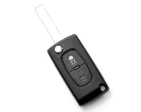 Citroen / Peugeot 307 - Carcasa tip cheie briceag cu 2 butoane, lama VA2-SH2 cu suport baterie