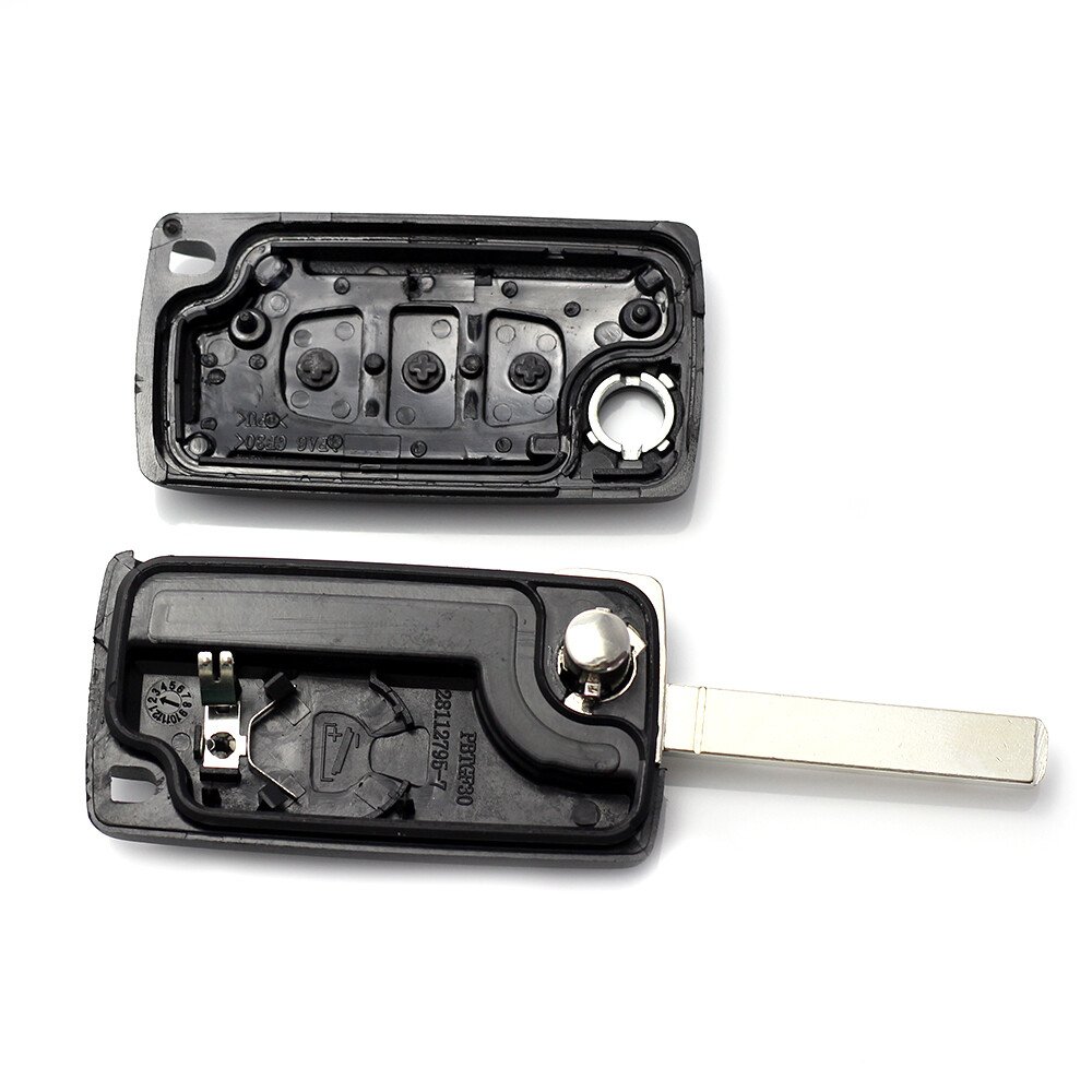 Citroen / Peugeot 307 - Carcasa tip cheie briceag cu 3 butoane, lama VA2-SH3, fara suport baterie thumb