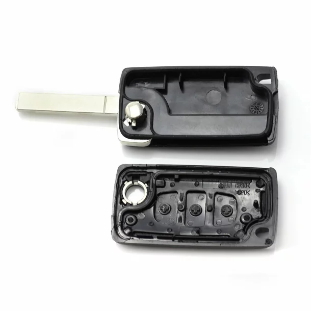 Citroen / Peugeot 307 - Carcasa tip cheie briceag cu 3 butoane, lama VA2-SH3, fara suport baterie, buton portbagaj