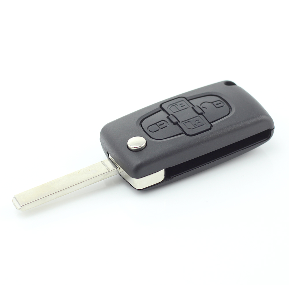 Citroen / Peugeot - Carcasa tip cheie briceag cu 4 butoane, fara suport baterie, lama tip HU83-SH4 thumb