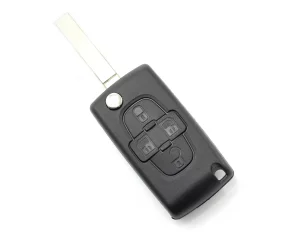 Citroen / Peugeot - Carcasa tip cheie briceag cu 4 butoane, fara suport baterie, model VA2-SH4