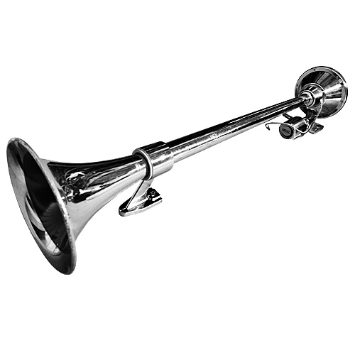 Electropneumatic horn with 1 chromed horn 12/24V - 62cm thumb