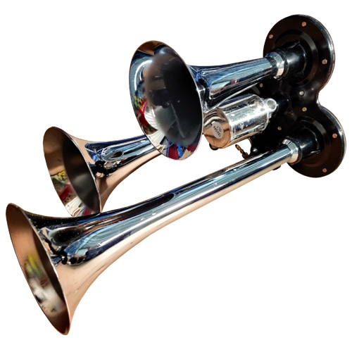 Electropneumatic horn with 3 chromed horns 12/24V - 30cm thumb