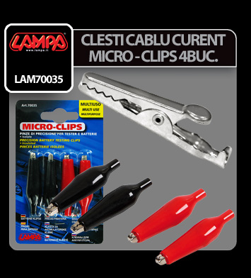 Micro-Clips, set 4 battery clamps - cm 4,5 thumb