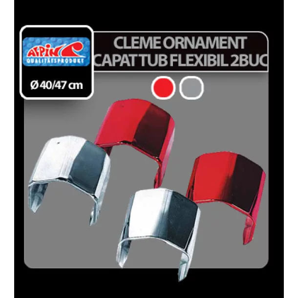 Cleme ornament capat tubulatura motor 2buc - Crom