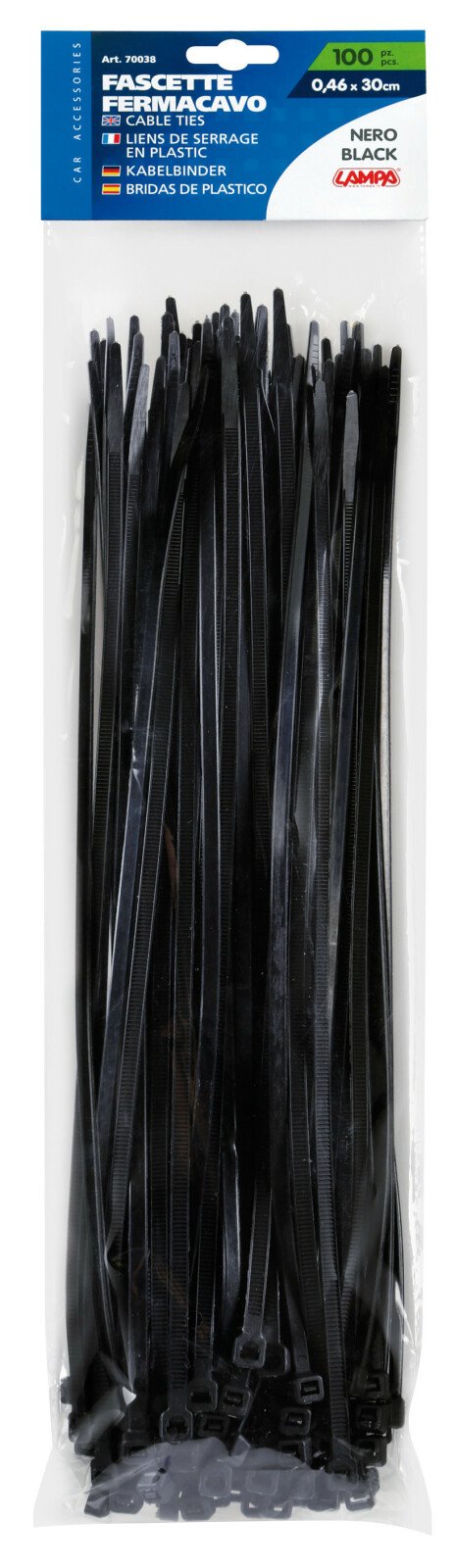 Coliere plastic 100buc 0,46x30cm - Negru thumb