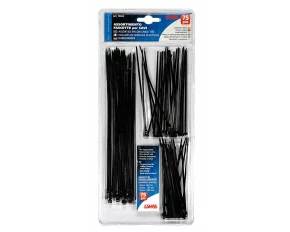 Cable ties 75 pcs 90 - 120 - 190 mm - Black