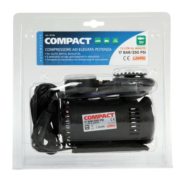 Compact, 12V air compressor