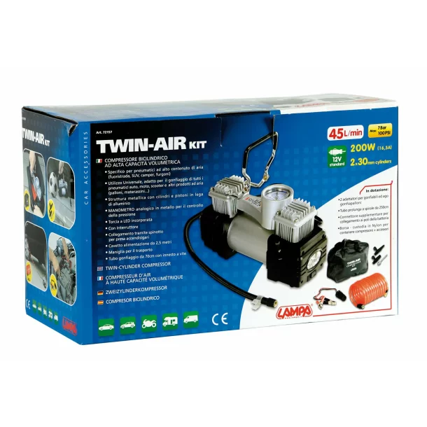 Twin-Air Kit, twin-cylinder compressor, 12V - 200W