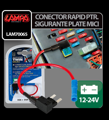 Conector rapid pentru doua sigurante plate mici 30+20A 12/24V thumb