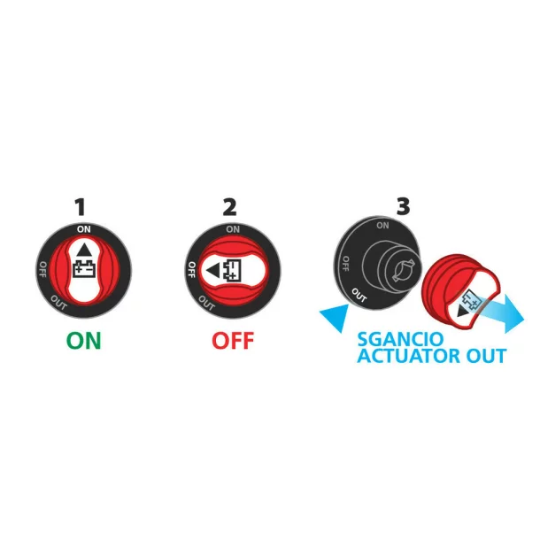 Power-off switcher, 3 functions - 12/32V