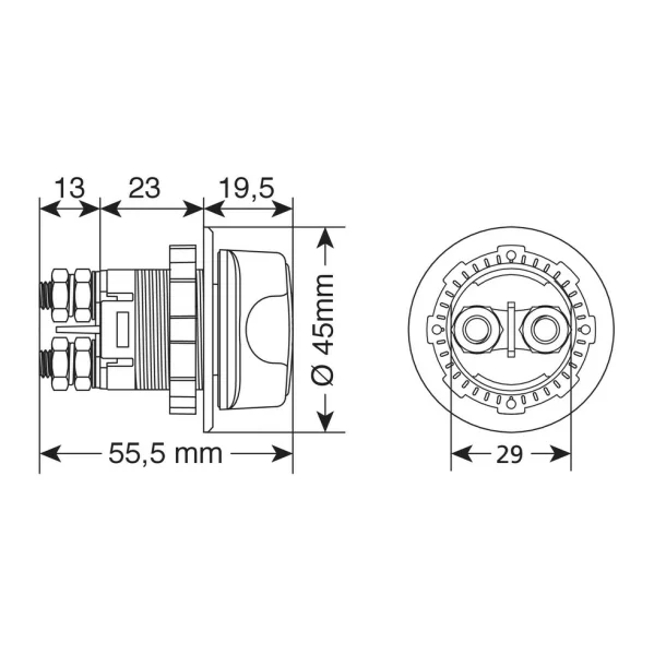 Power-off switcher, 3 functions - 12/32V