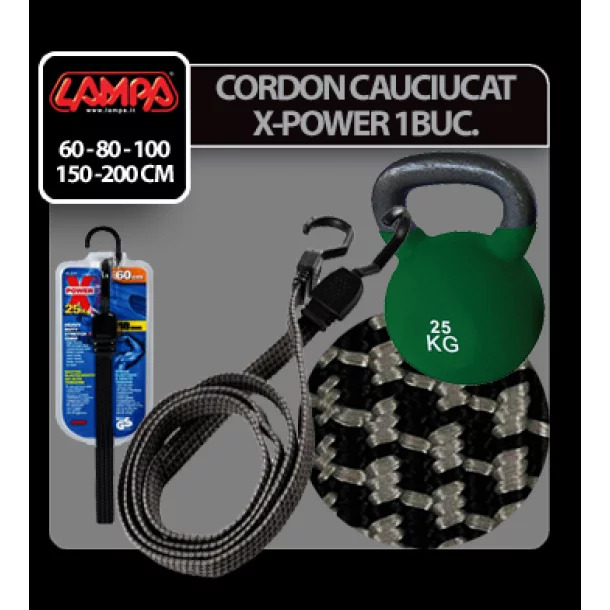 X-Power, heavy duty stretch cord - 100cm