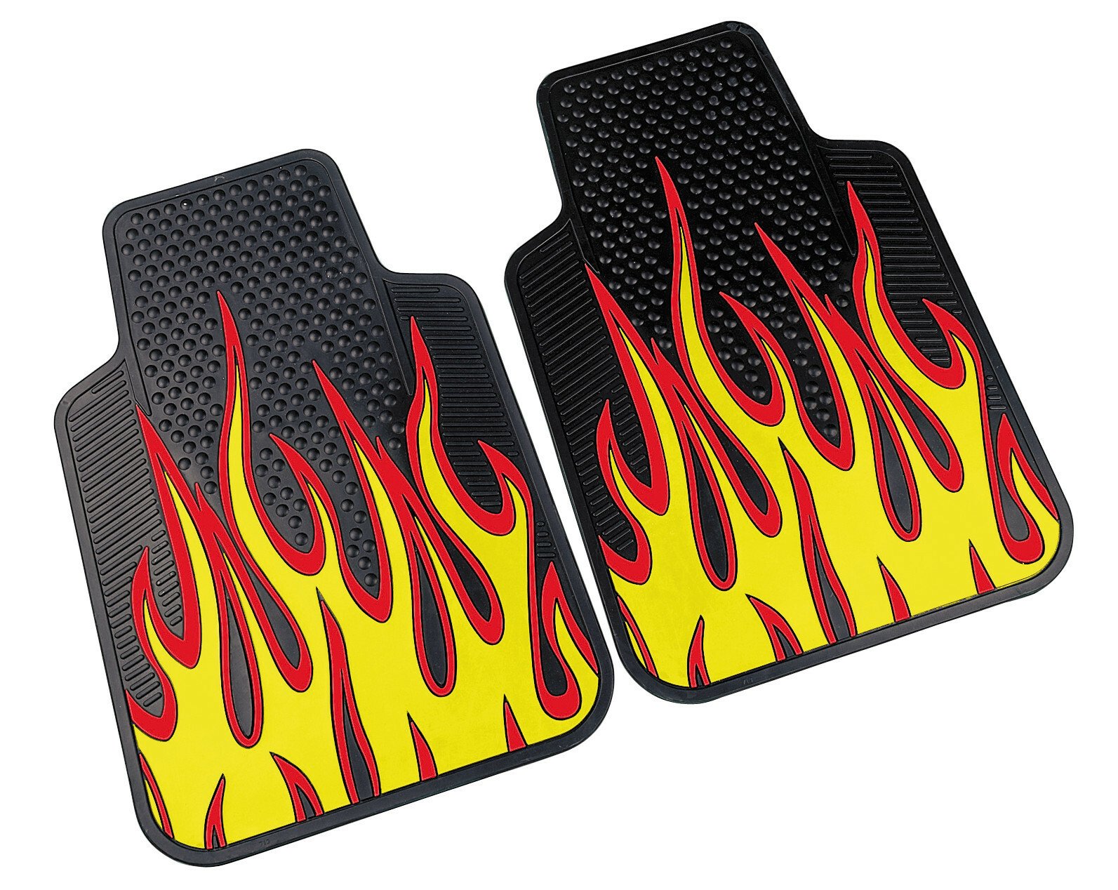 Fire & Furious set 2 universal rubber mats - Black/Yellow thumb