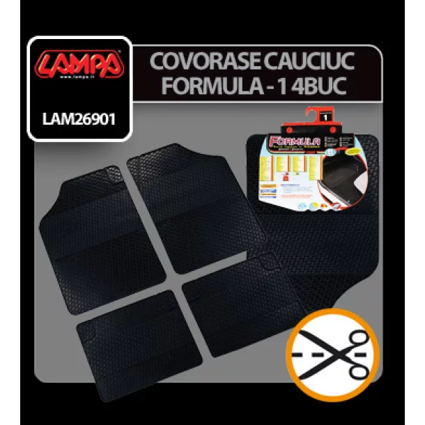 Covorase cauciuc universale Formula - 1, 4buc
