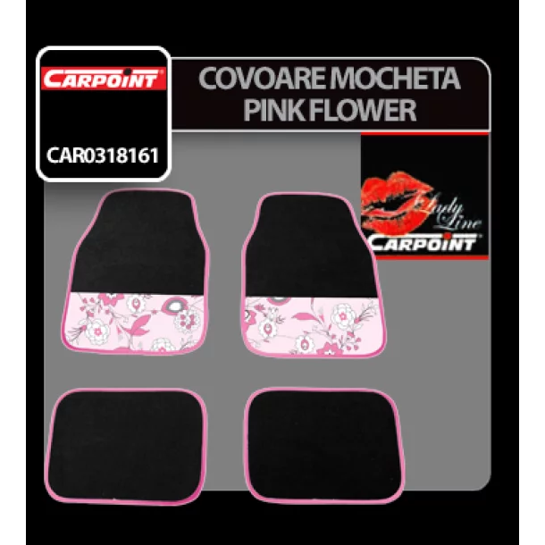 Pink Flower carpet 4pcs