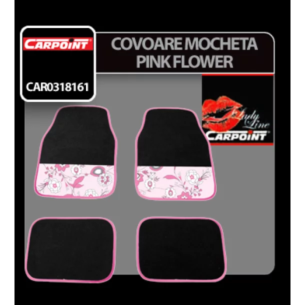 Covorase mocheta Pink Flower 4buc