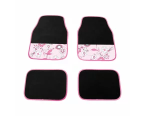 Covorase mocheta Pink Flower 4buc