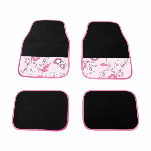 Pink Flower carpet 4pcs