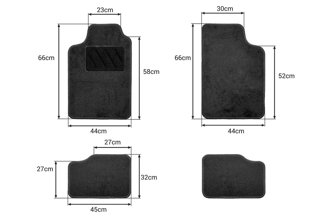 Amio TEX-1 univerzális textil szőnyeg, 4db - Fekete thumb