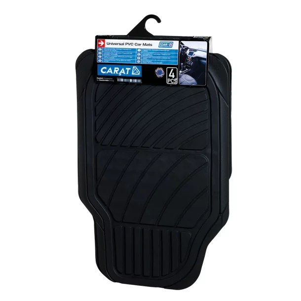 Carat, set 4 pcs universal pvc mats - Black