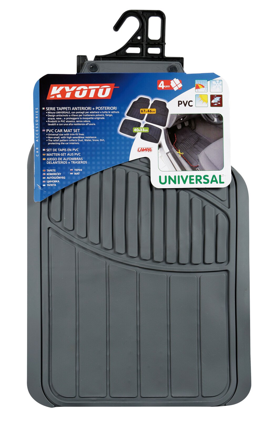 Kyoto univerzális 4 darabos pvc szőnyeg - Szürke thumb