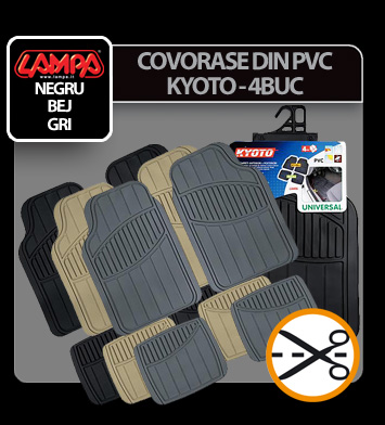 Kyoto univerzális 4 darabos pvc szőnyeg - Fekete thumb