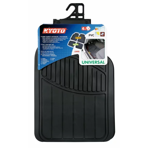 Kyoto, set 4 pcs universal pvc mats - Black