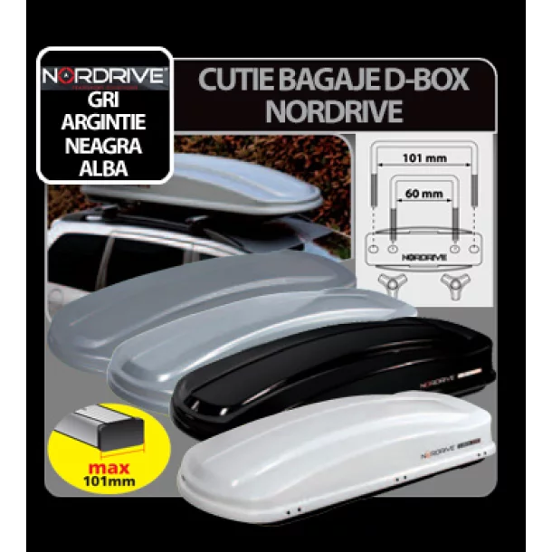 Cutie bagaje ABS D-Box 430 Litri Nordrive - Alb lucios