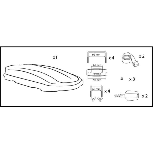 D-Box 430, ABS roof box, 430 ltrs - Shiny White