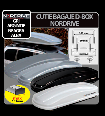 Cutie bagaje ABS D-Box 430 Litri Nordrive - Negru lucios thumb
