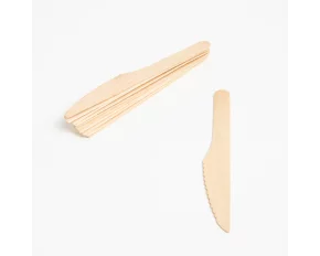 Wooden cutlery set - knife - 12 pieces