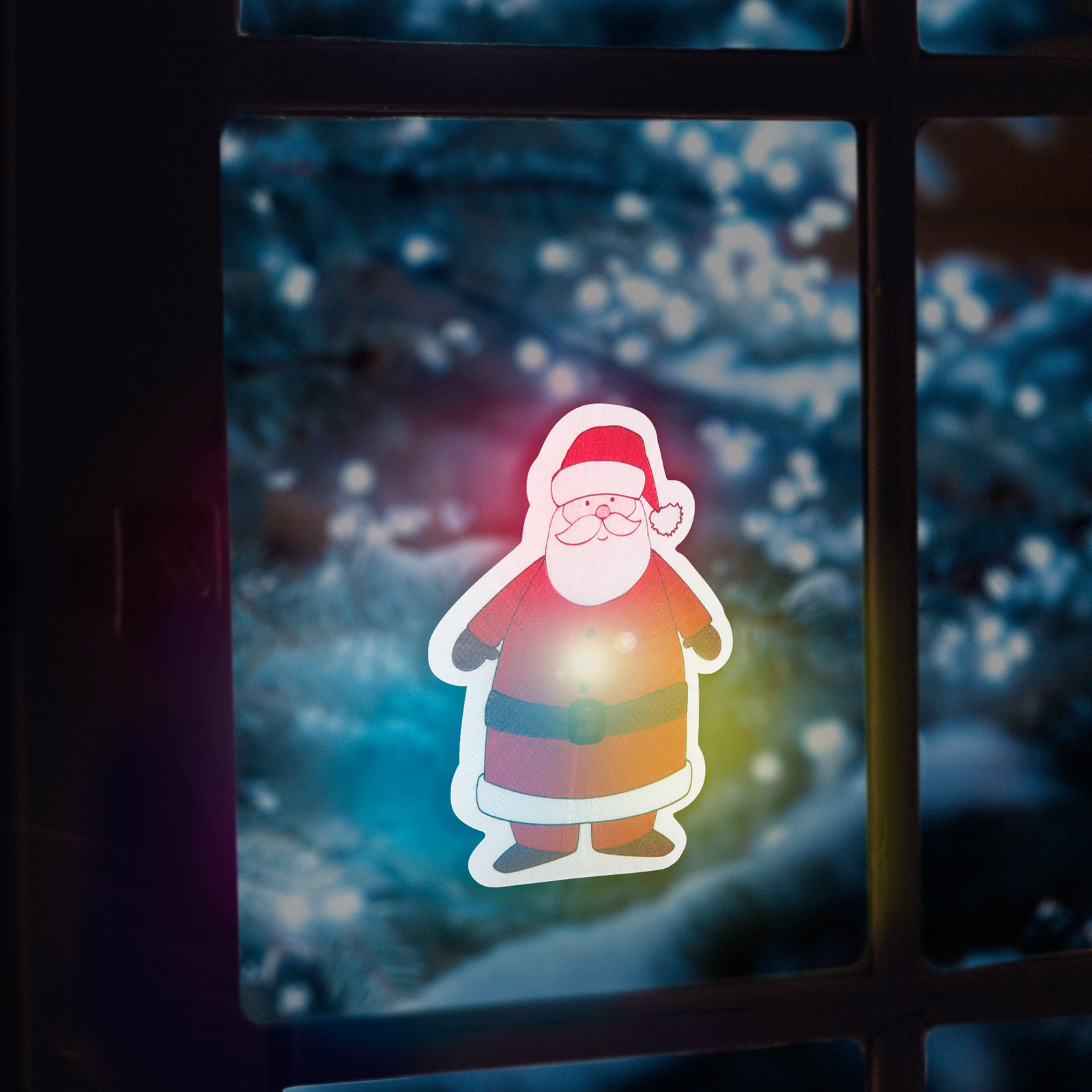 Decoraţie de Crăciun cu LED RGB - autocolant - model Moş Crăciun thumb