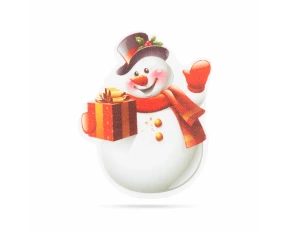 Decoraţie de Crăciun cu LED RGB - autocolant - model om de zăpadă