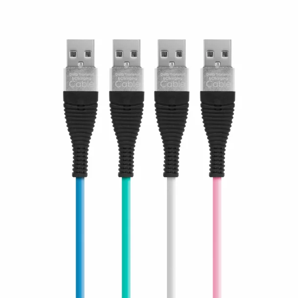 Delight - Cablu de date - iPhone &quot;lightning&quot;, înveliş siliconic, 4 culori - 1 m