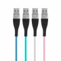 Delight - Cablu de date – Micro USB, înveliş siliconic, 4 culori, 1 m