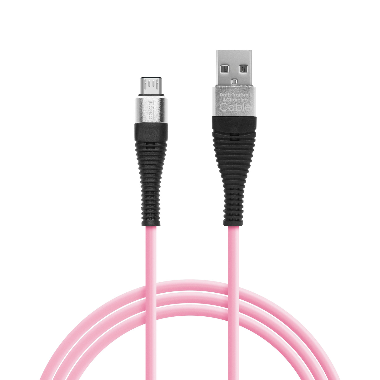 Delight - Cablu de date – Micro USB, înveliş siliconic, 4 culori, 1 m thumb