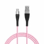 Delight - Cablu de date – Micro USB, înveliş siliconic, 4 culori, 1 m