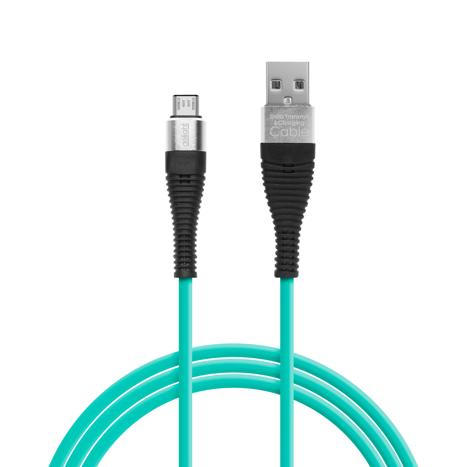 Delight - Cablu de date – Micro USB, înveliş siliconic, 4 culori, 2 m thumb