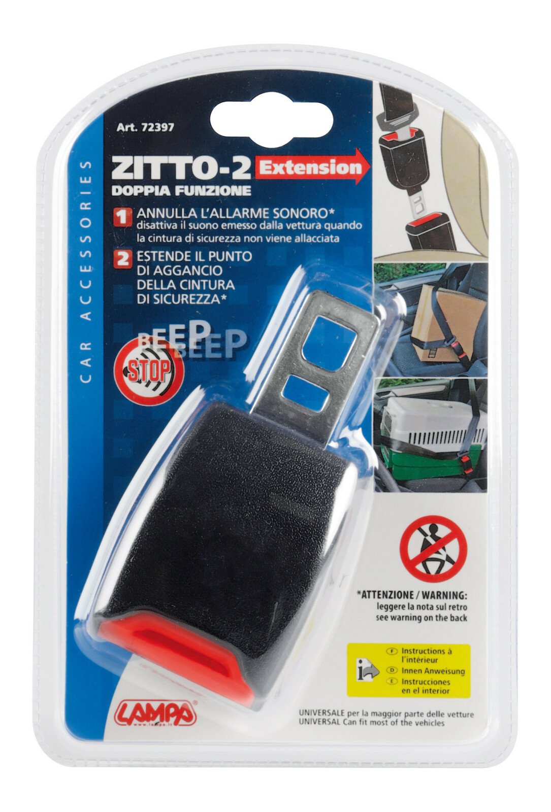 Zitto-2 Extension, beep-stopper for safety belt thumb