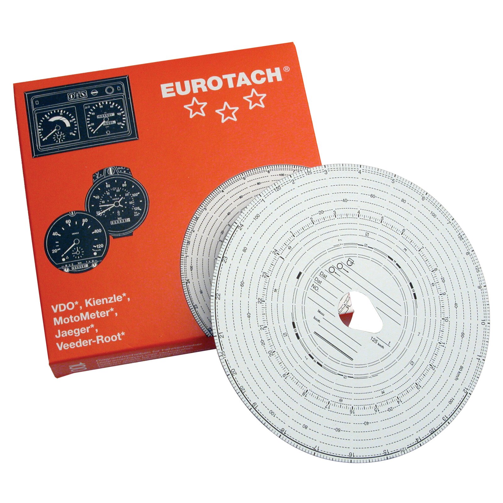 100pcs Eurotach tachograph disk - 125km/h thumb