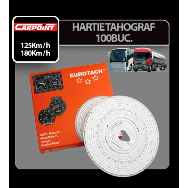 100db Eurotach tachográf diagramok papírból - 125km/h