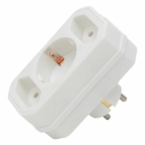 Wall-distributor with 1 + 2 socket